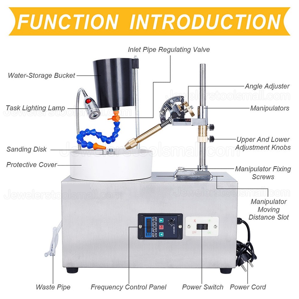 180W Gem Gemstone Faceting Machine with Digital Angle Manipulator for Grinding Polishing 3000RPM